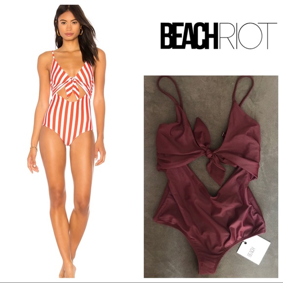 Beach Riot Other - [Beach Riot] Karissa Purple One Piece Tie Cutout